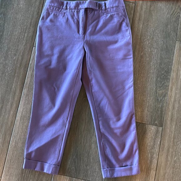 White House Black Market Pants - White House Black Market The Slim Cropped lavender cuffed pants size 4